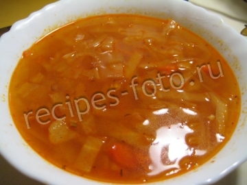Диетический овощной суп из капусты