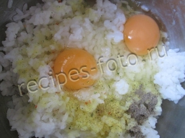 Котлеты из риса с яйцом