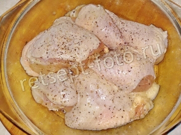 Курица чкмерули в духовке по-грузински
