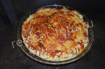 Пирог из лаваша с ветчиной и сыром в духовке