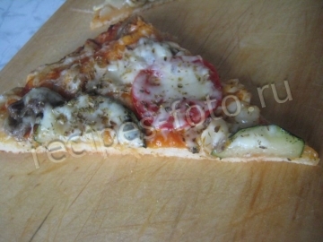 Пицца с кабачками и грибами на кефире