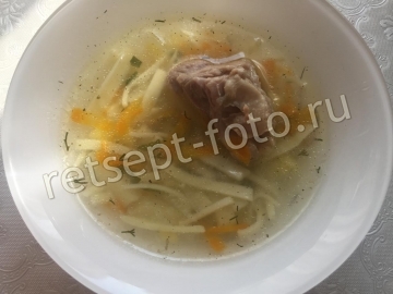 Суп с курицей и вермишелью без зажарки в мультиварке