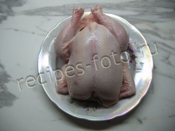 Целая курица запеченная в тесте в духовке