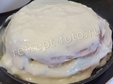 Ванильный торт с кремом "Пломбир" со сметаной