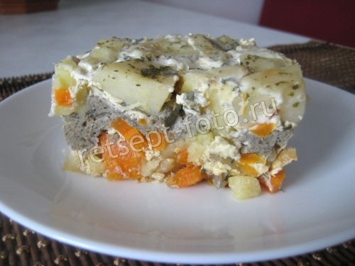 Картофельная запеканка с салакой