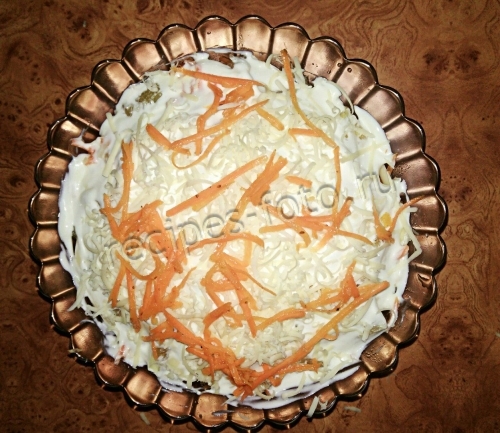 Салат с курицей, апельсином и корейской морковкой на праздник
