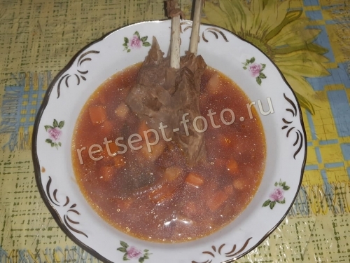 Суп "Княжеский" с бараньими ребрышками и фасолью