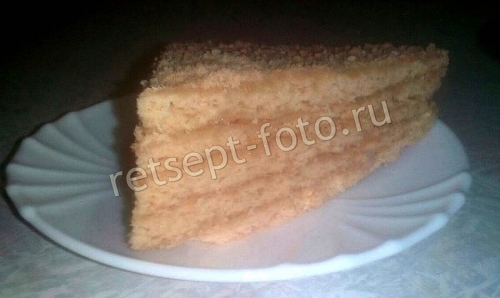 Торт "Медовик" со сгущенкой без сметаны