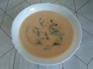 Сырный суп-пюре с курицей и картофелем 