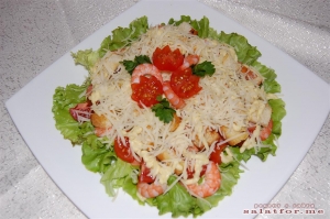 The recipe for Caesar salad with shrimp photo VE