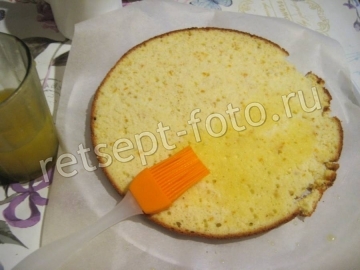 Бисквитный апельсиновый торт со сгущенкой