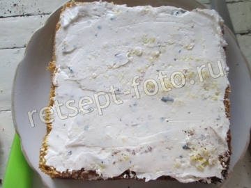 Бисквитный торт с зефирным кремом и творогом