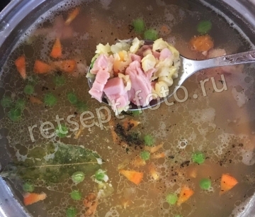 Гороховый суп с копченой курицей