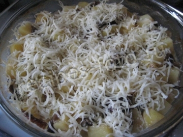 Картошка с грибами и сметаной в духовке
