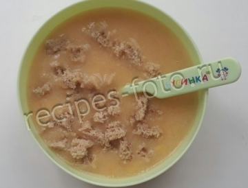 Куриный суп с вермишелью и желтком для детей до 1 года (7 мес)
