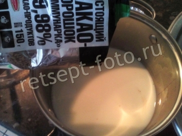Молочное желе с какао для детей 2 года