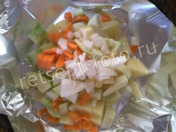 Овощное пюре с кабачком из запеченных овощей для детей от 1 года