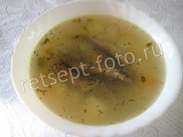 Суп со шпротами и рисом
