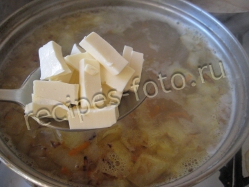 Сырный суп-пюре с курицей и картофелем