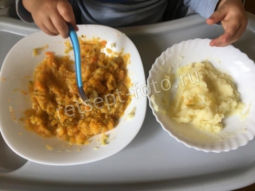 Детское пюре из трески и овощей детям от 1 года