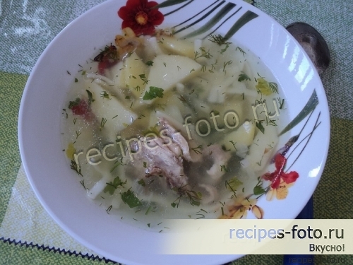 Вкусный суп на курином бульоне с лапшой и картофелем