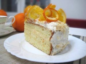 Бисквитный апельсиновый торт со сгущенкой 