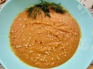 Крем-суп из красной чечевицы без мяса 
