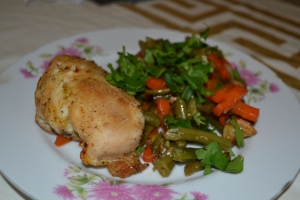 Курица с овощами в духовке в фольге 