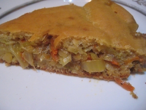 Пирог с капустой на кефире в духовке 