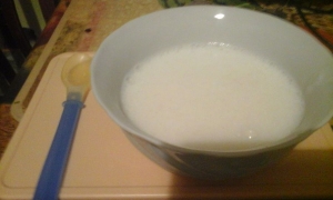Рисовая каша с молоком и творогом для детей до 1 года (с 8 месяцев) 