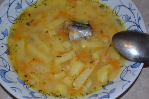 Суп с чечевицей и рыбной консервой 