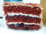 Торт "Красный бархат" с творожным кремом и смородиновым вареньем